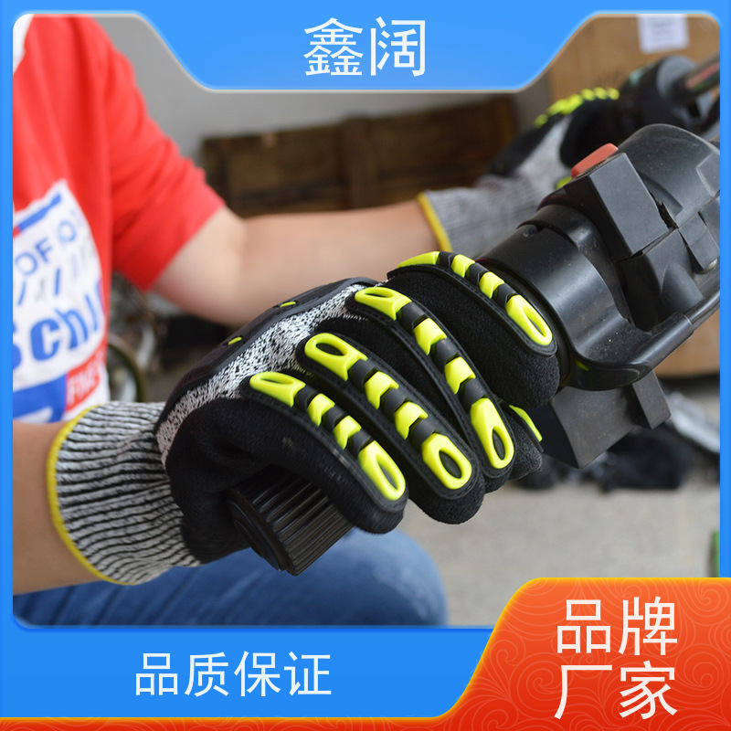 柔韧更安全 鑫阔抗冲击手套 防冲击手套（防砸防护手套） 乳胶涂层+弹性腕带 汽修/木工场景适用 抗冲击手套 防冲击手套防滑减震