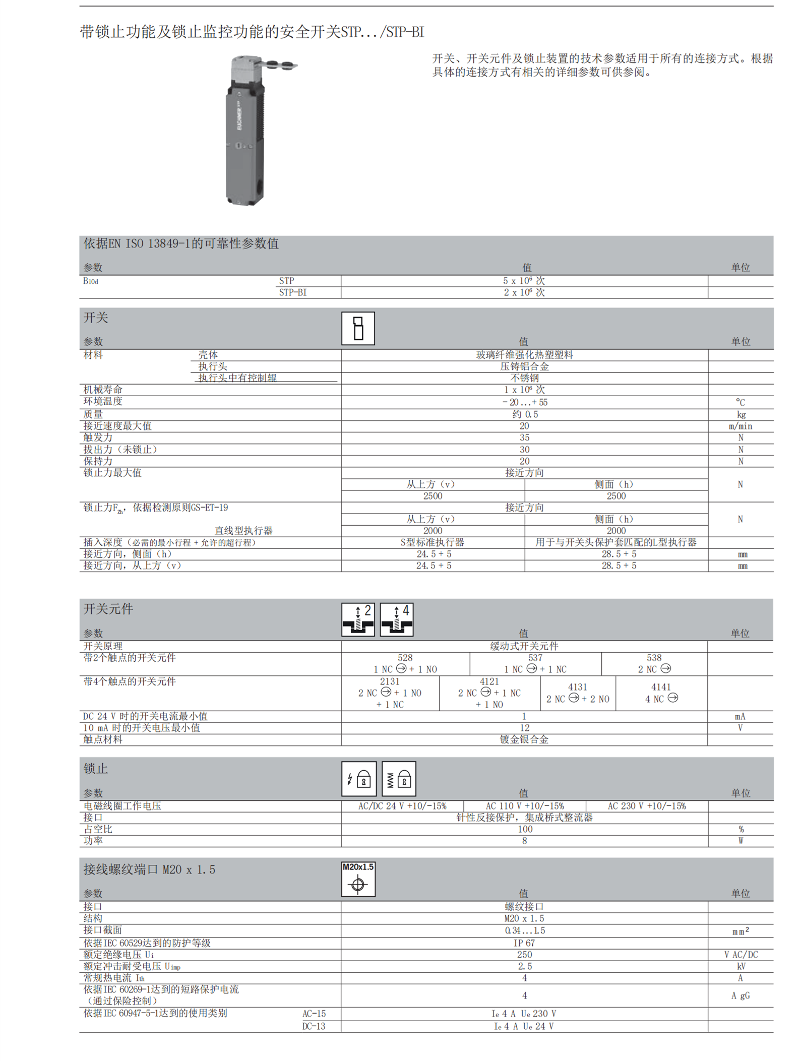 EUCHNER安全开关090973-NZ1HS-2131-M