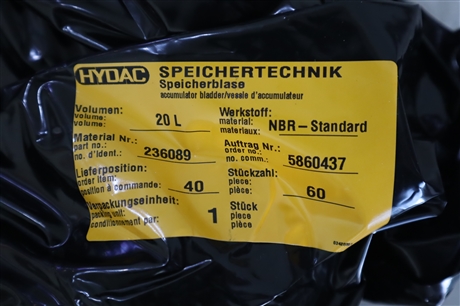 贺德克236089 Bladder 20L*7/8-14UNF/VG5 NBR20/P460皮囊hydac