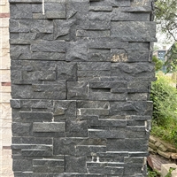 装饰构件 黑色文化石墙面砖 不规则碎拼石石片 波浪纹流水石