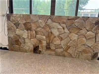 黄木纹冰裂纹文化石 外墙黄色石材 浅黄色碎拼石乱形石厂家