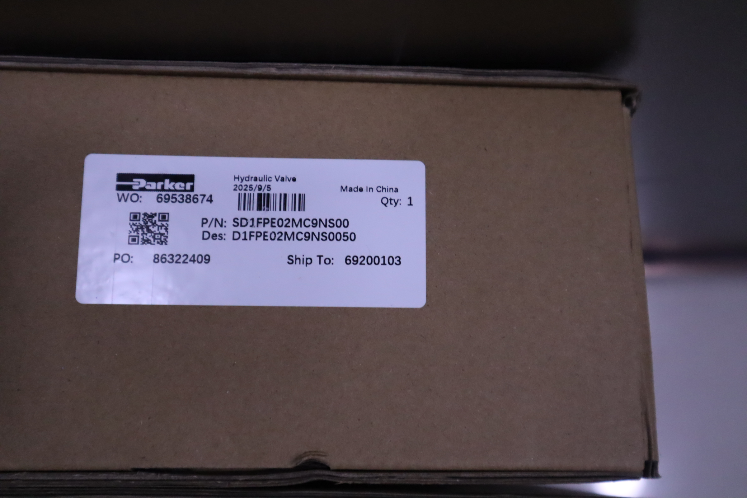 SD1FPE02MC9NS00 D1FPE02MC9NS0050 美国派克PARKER比例阀