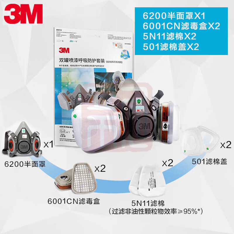 3m 防毒面具  口罩 防尘面具