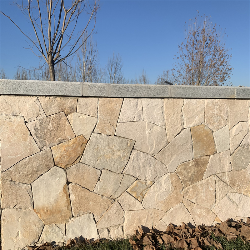 现代简约 白砂岩文化石碎拼石 超白洞石大理石 白色莱姆石石材