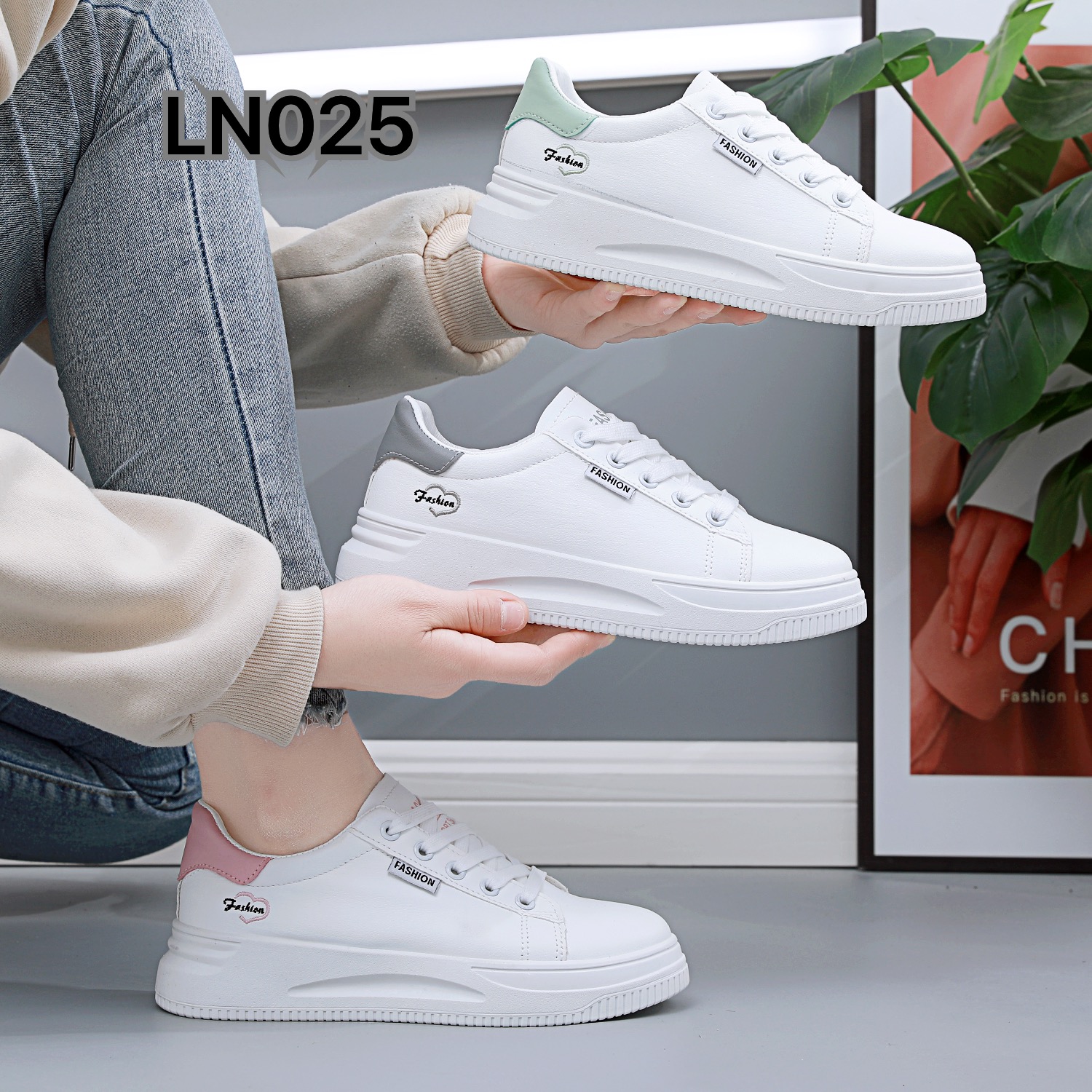 2024新款休闲女鞋运动鞋真皮打蜡车缝线纯色成年鞋1天发货夜市