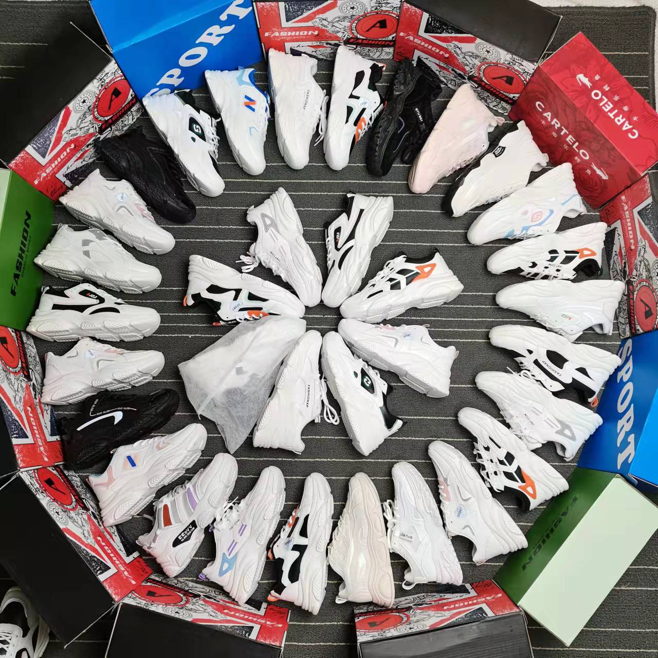 外贸处理鞋2024库存鞋男款小白鞋创业摆摊直播