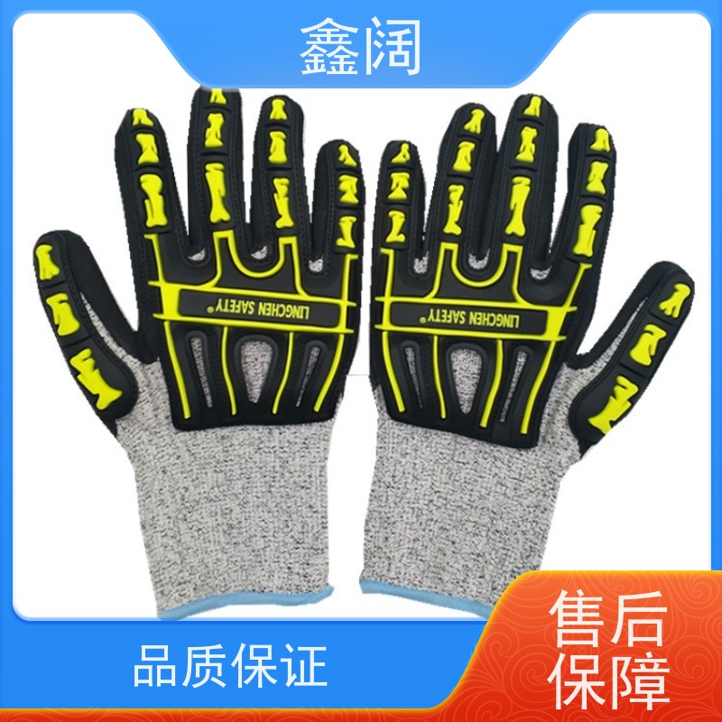 强韧防护层 鑫阔抗冲击劳保手套/防砸工业手套 港口装卸场景 超纤革+减震垫片 防滑耐磨