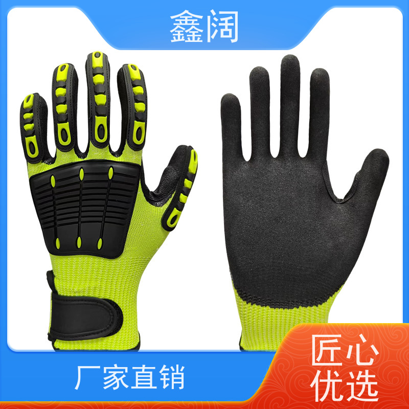 高效防护组合 鑫阔抗冲击劳保手套/抗冲击作业手套 装配车间专用 透气网布+TPR护指