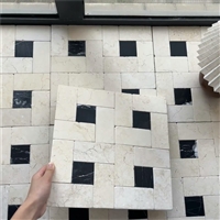 法式古堡石莱姆石罗马拼 超白洞石马赛克 墙面粘贴石材