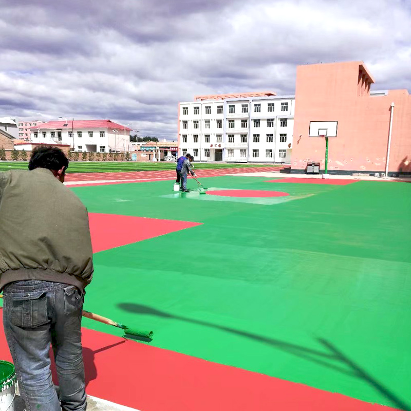 跃康篮球场硅PU材料施工 羽毛球场地坪漆翻新 学校运动场工程承包