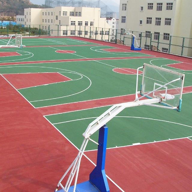 高校篮球场地施工 硅pu材料销售 弹性层运动场地