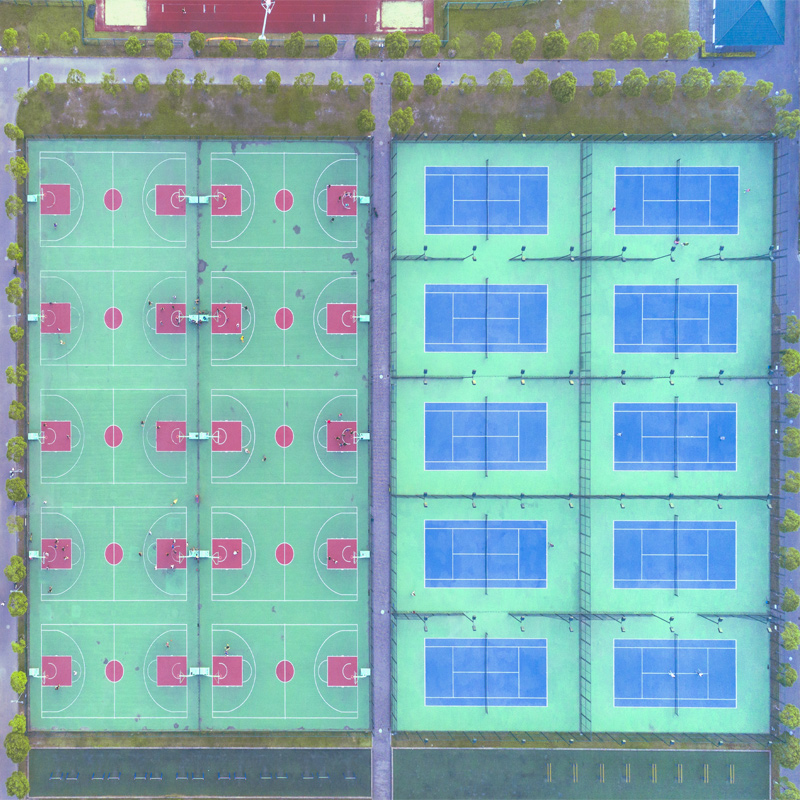 塑胶跑道篮球场施工 体育运动场地设施材料 室内运动球场承包