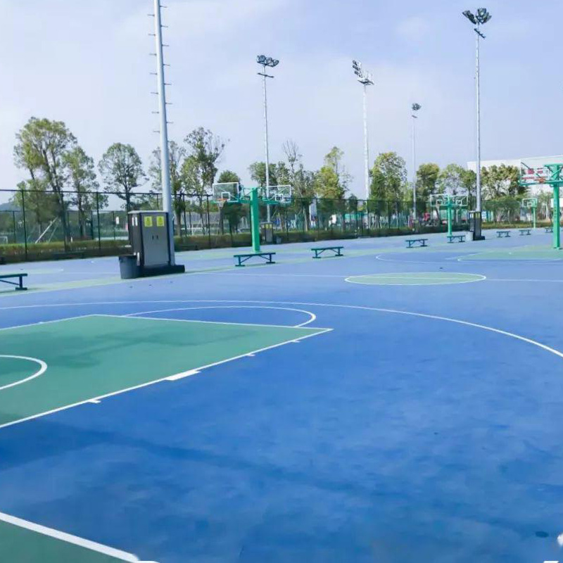 硅pu塑胶跑道橡胶颗粒室外篮球体育场学校透气型彩色颗粒地面材料