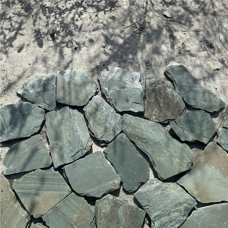 电视背景 不规则青石板板岩 雅典娜灰文化石 绿色蘑菇石碎拼石