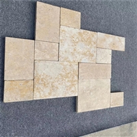 卧室地面 古典米黄莱姆石碎拼石 印第安纳墙石 米黄色洞石大理石
