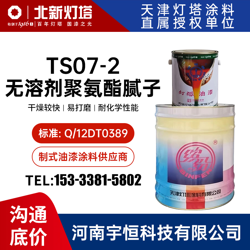 TS07-2无溶剂聚氨酯腻子 灯塔 Q/12DT0389 基材表面大缝缺陷的填平