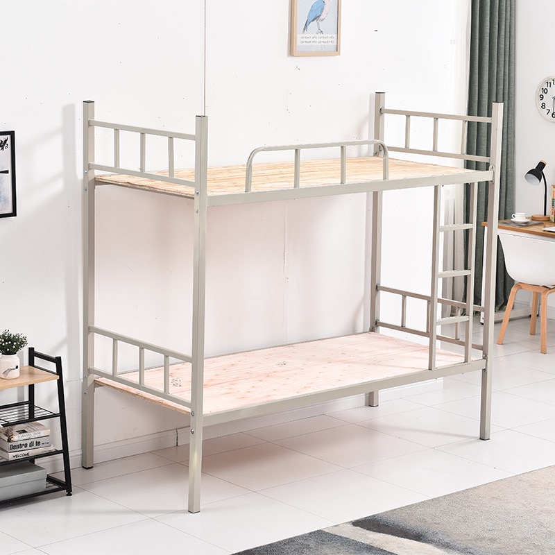 工地床铁架厂家批发 上下铺双层床 宿舍床铁艺高低铺 送货上门