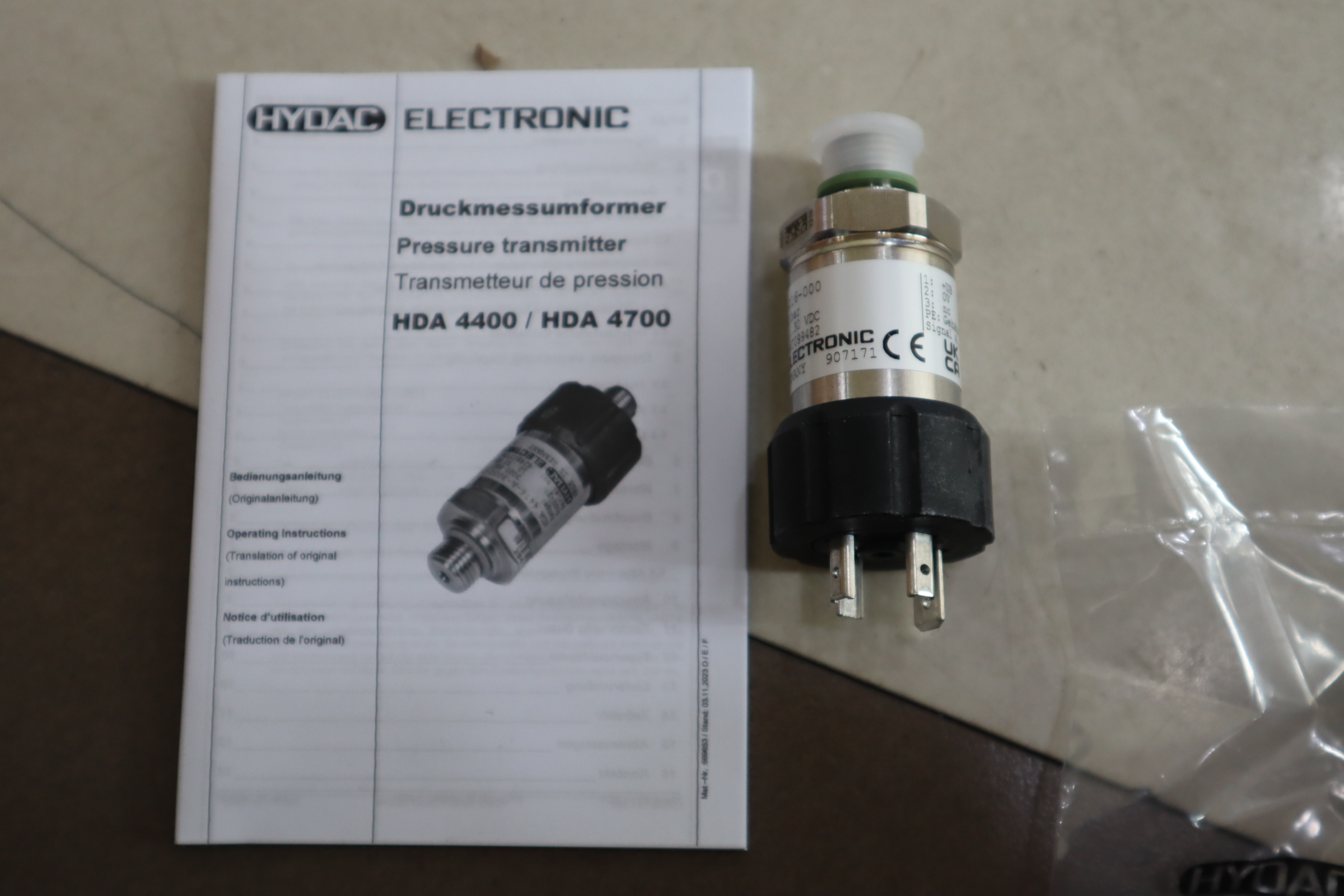 HDA 4445-A-016-000 907171 贺德克HYDAC压力温度传感器德国