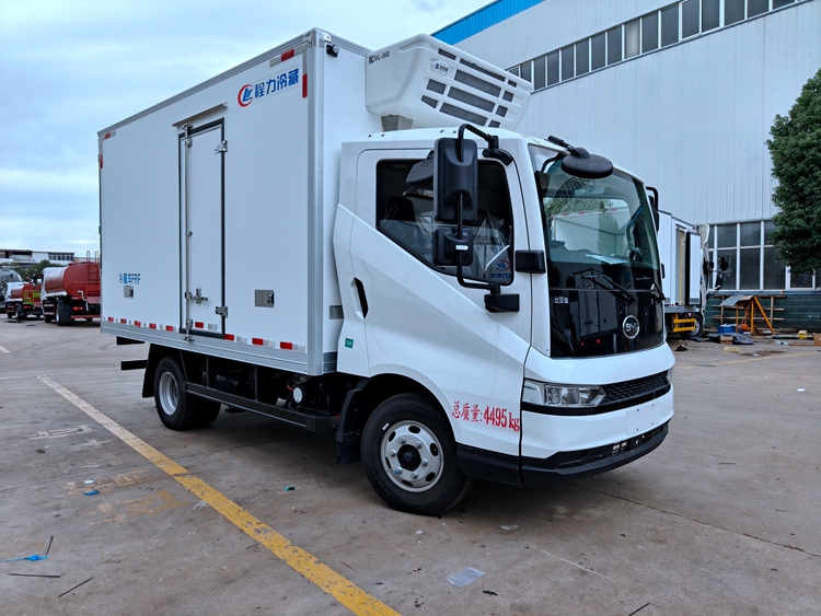 比亚迪4.2米混动冷藏车 油电肉钩冷链车厂家