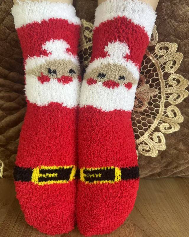 半边绒圣诞老人大红色男女款