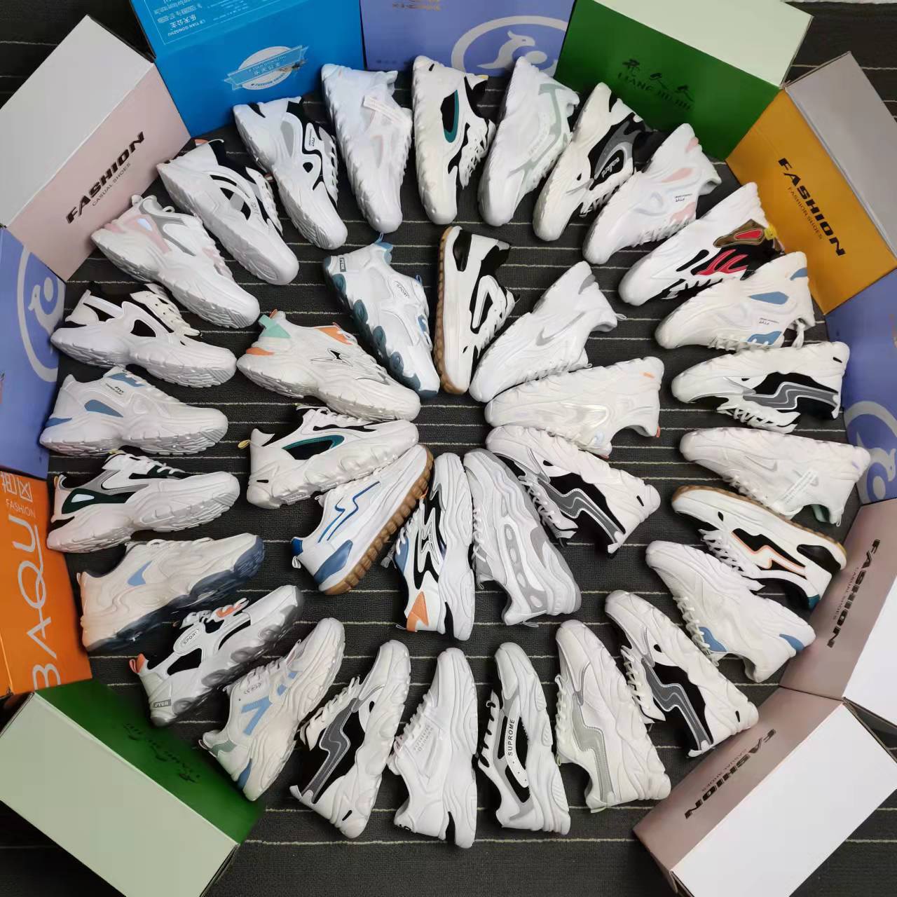 阿甘鞋女2024春秋新款百搭拼色厚底运动休闲老爹鞋跑量鞋