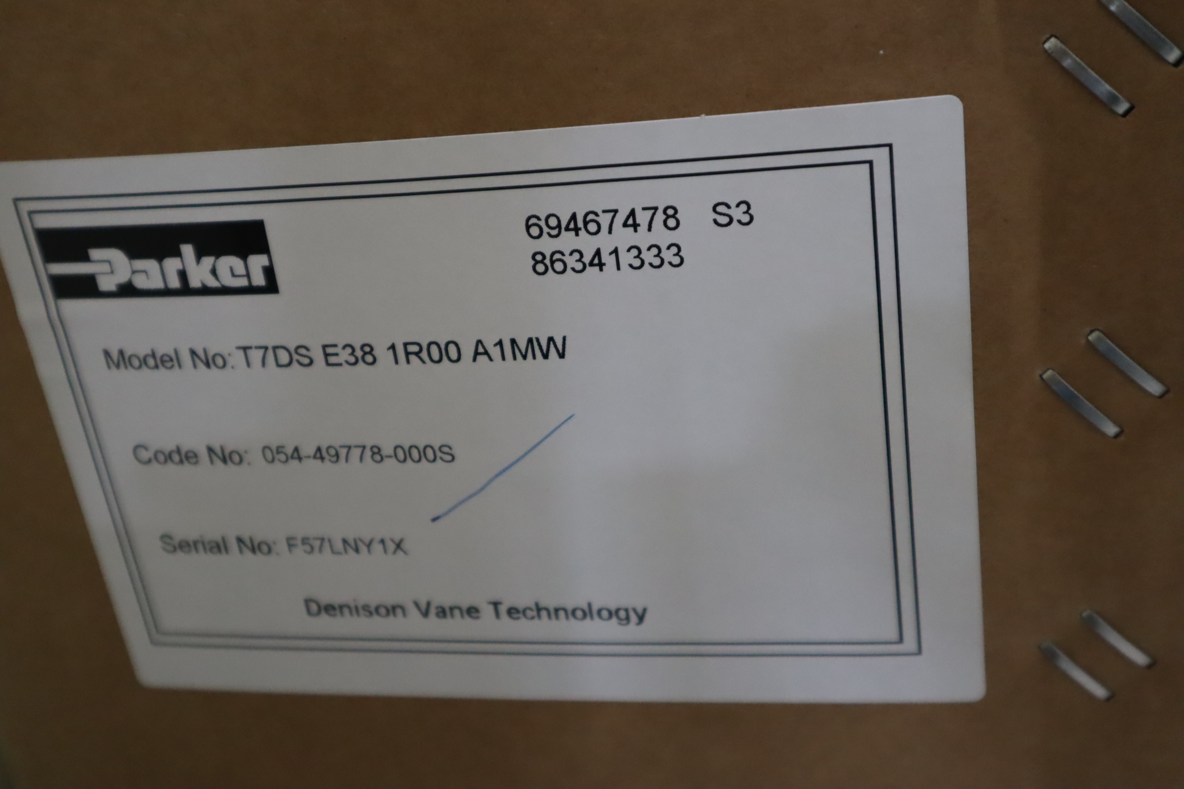 T7DS E22 1R00 A1MW 054-50626-000S 派克PARKER丹尼逊DENISON