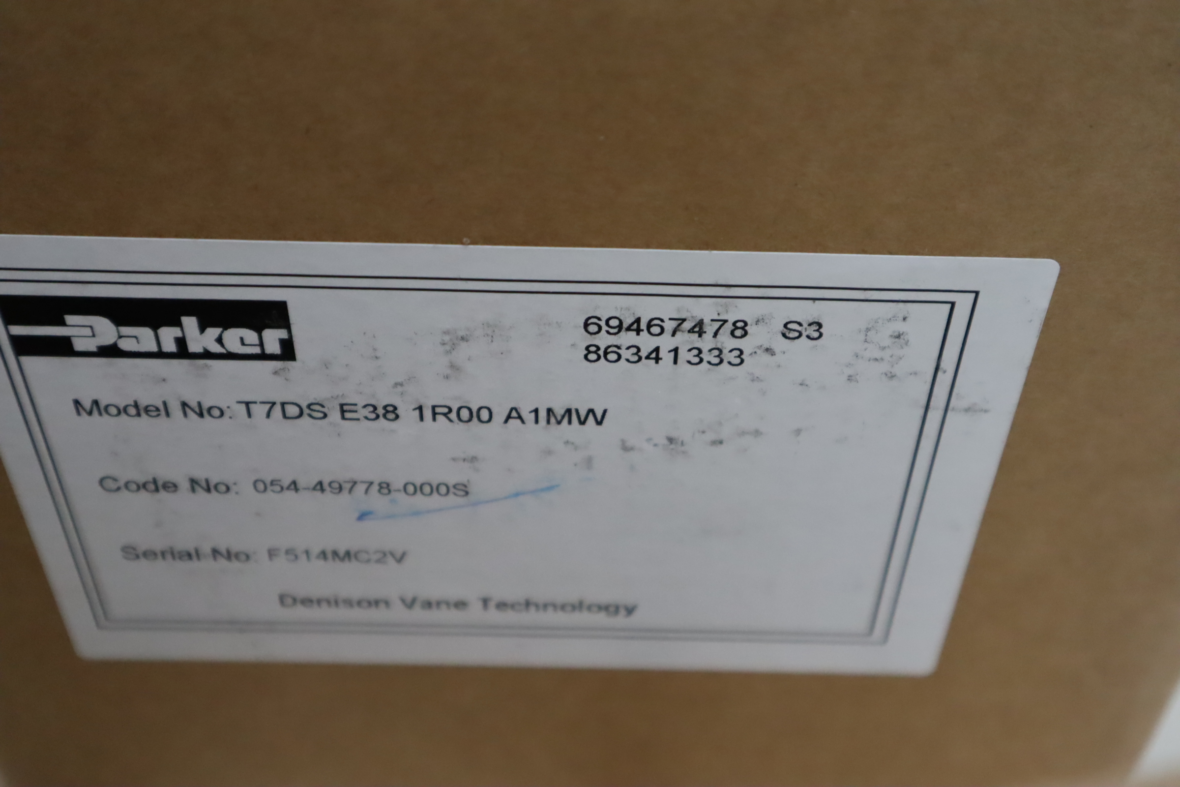 T7DS E22 1R00 A1MW 054-50626-000S 派克PARKER丹尼逊DENISON