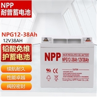 NPP耐普蓄电池NP12-38 12V38AH消防主机UPS电源直流屏免维护电池
