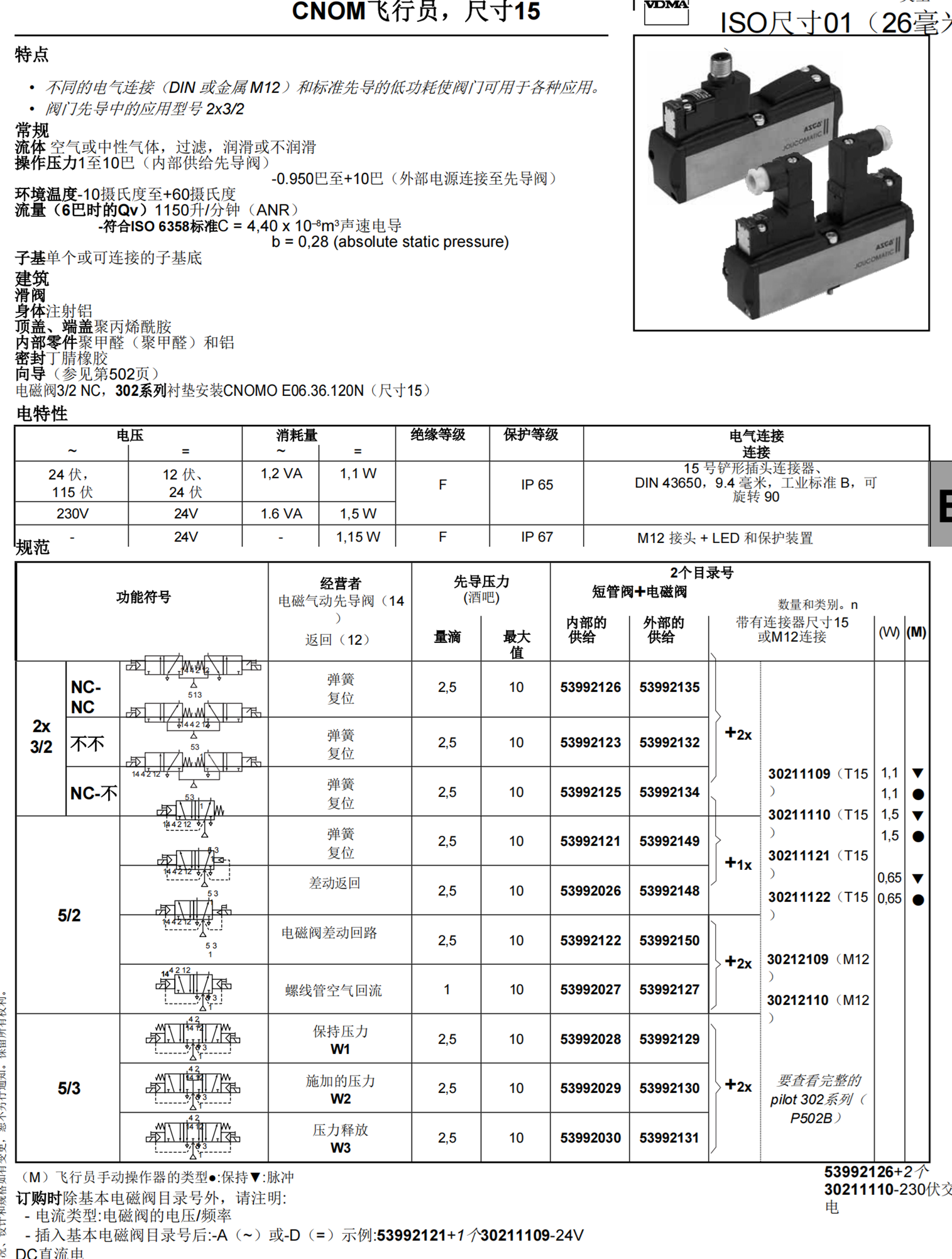 ASCO分步直动活塞结构VCEVCM8551G309MO DC24V