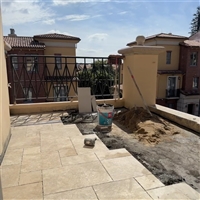 马赛克花园大理石 罗曼米黄莱姆石小条砖 米黄色洞石地砖石材