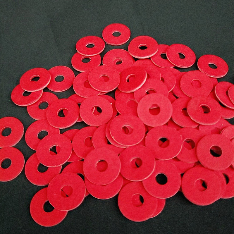 亿辉源包装红钢纸绝缘垫片快巴纸红介子螺丝垫片垫圈M3*8*0.5平垫