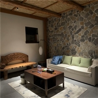 墙面装饰 绿色板岩碎拼石 绿石英蘑菇石外墙砖 冰裂纹文化石