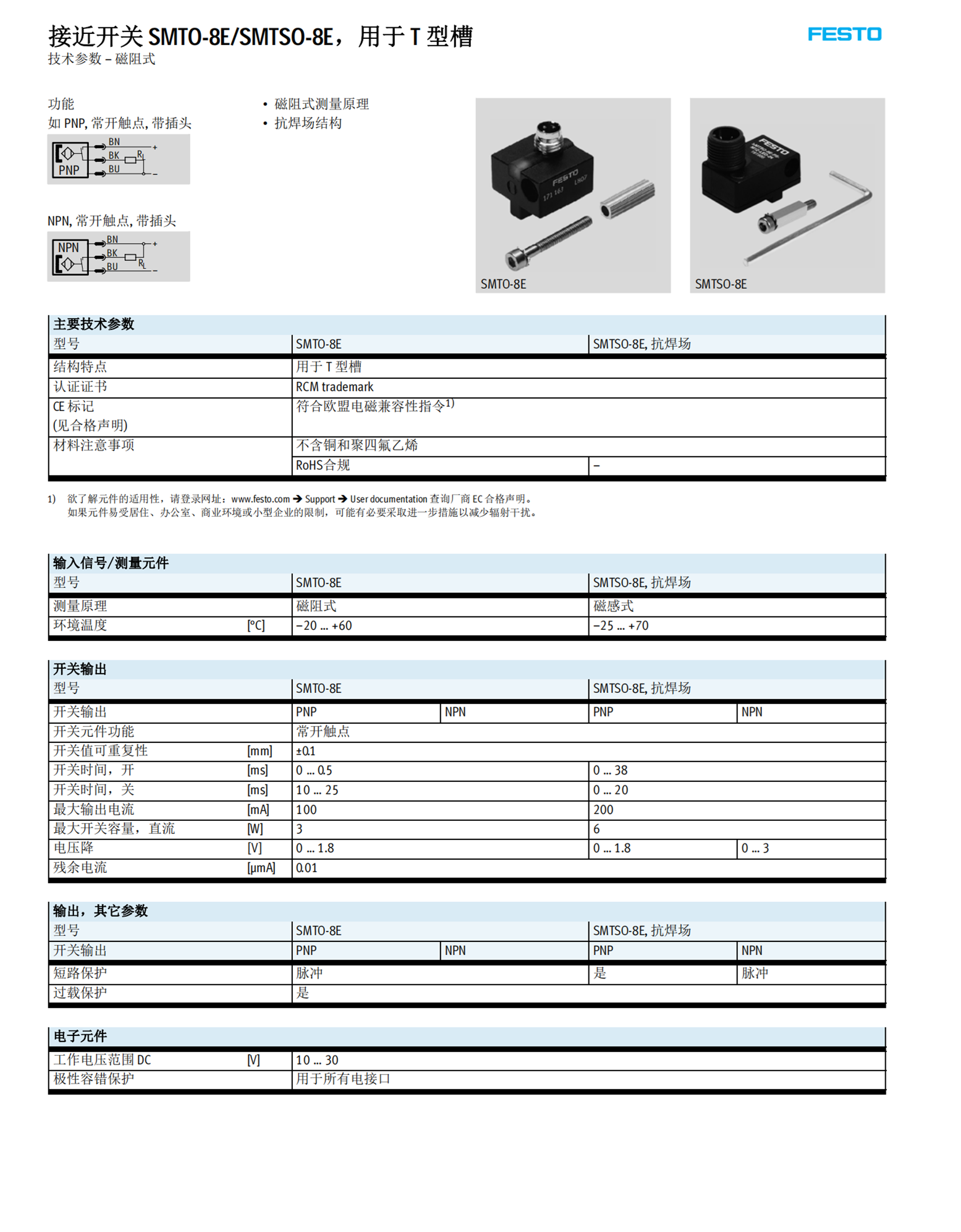 德国FESTO费斯托接近开关SIEN-M8NB-PS-K-L150394