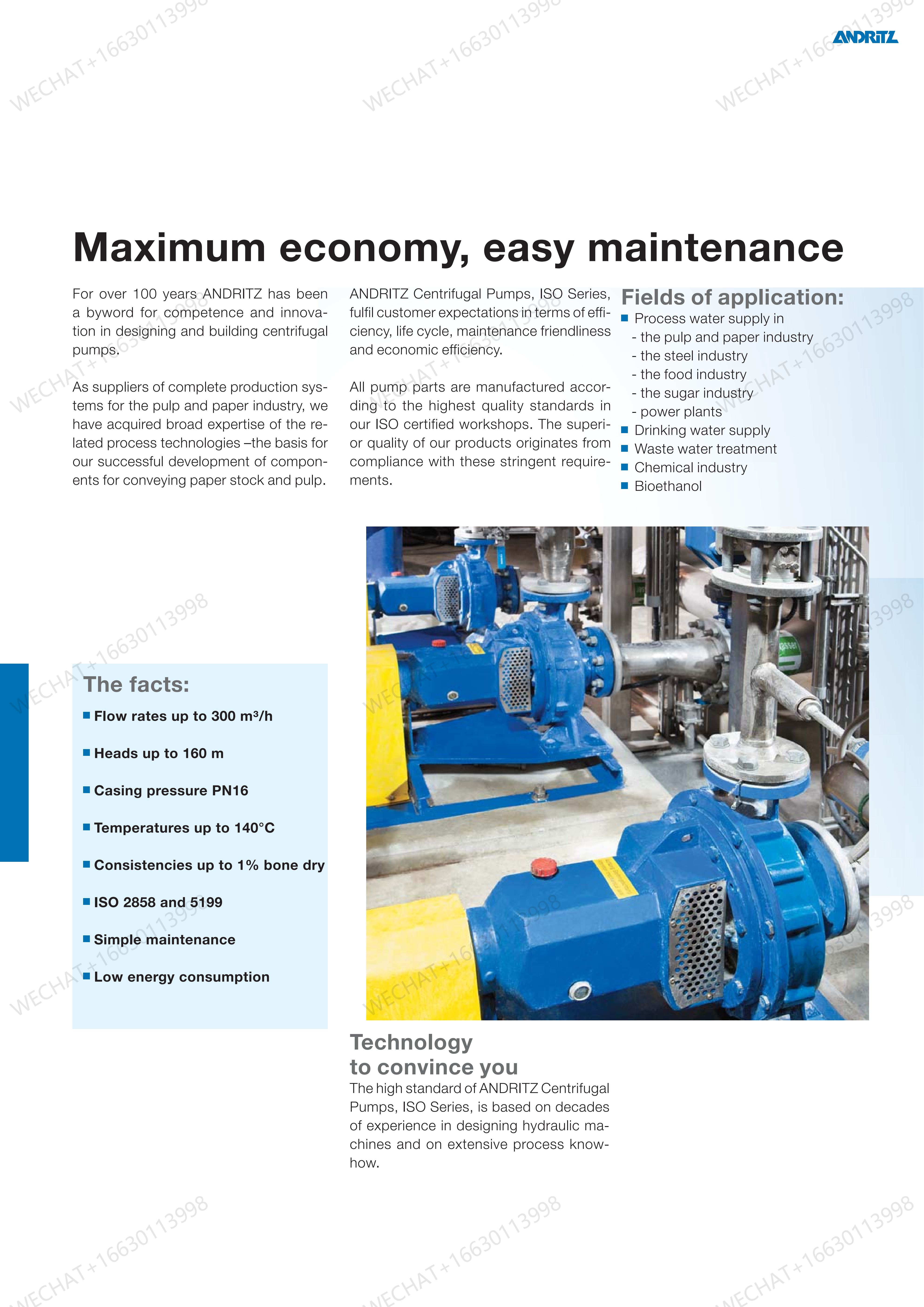 ANDRITZ 安德里茨 ISO150x125-400 机械密封 国产替代