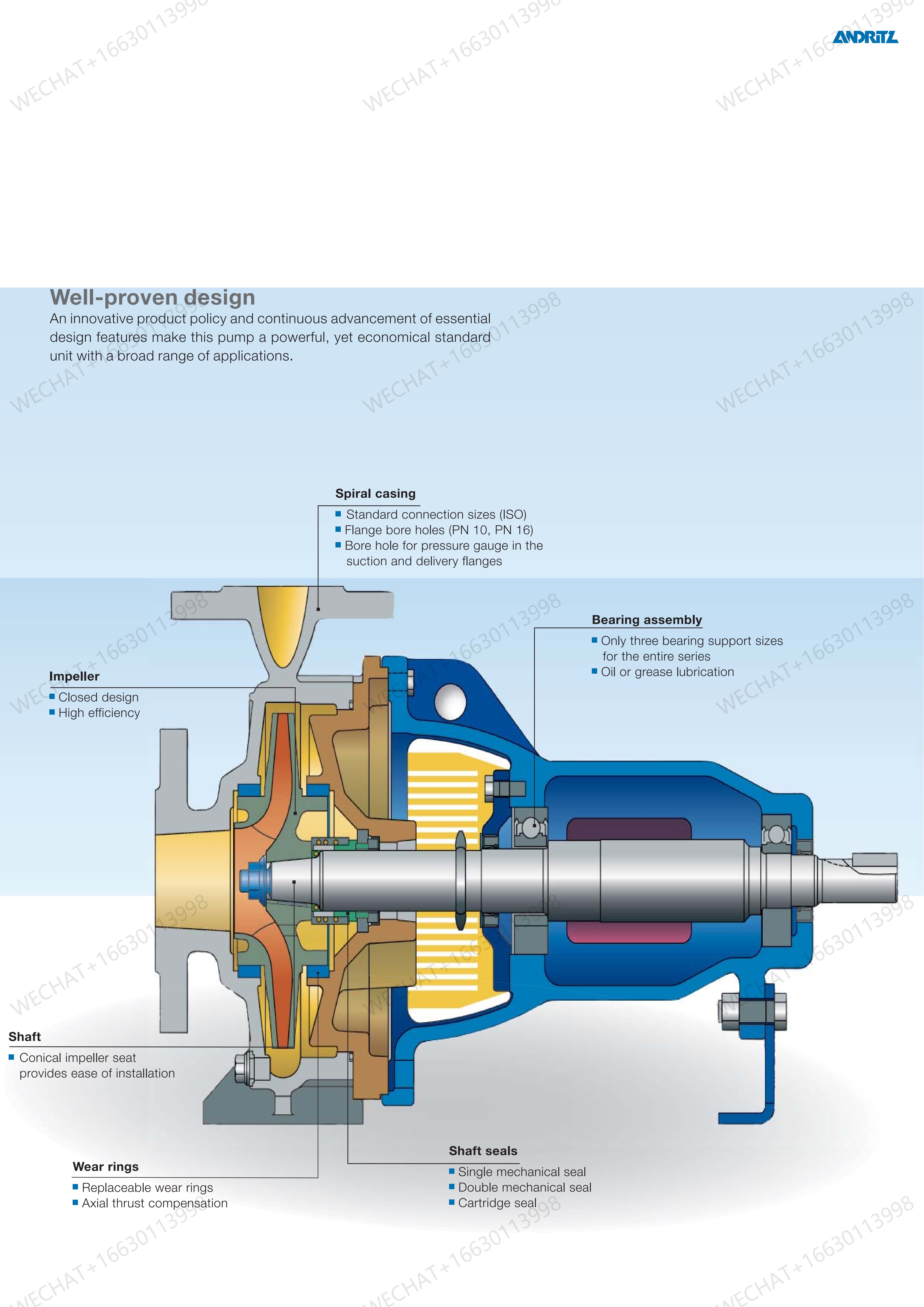 ANDRITZ 安德里茨 ISO150x125-315 泵盖 国产替代