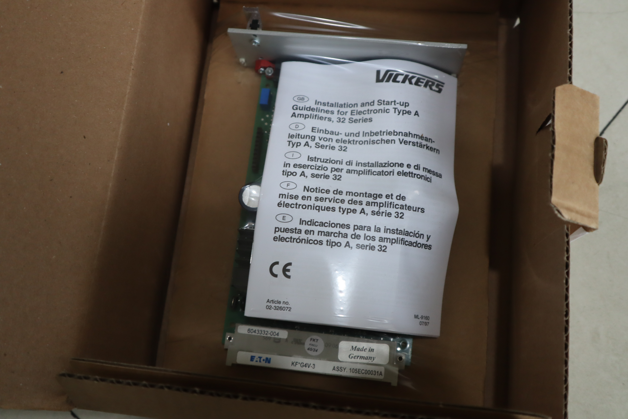 EEA-PAM-533-A-33 105EC00031A 威格士VICKERS伊顿EATON放大器