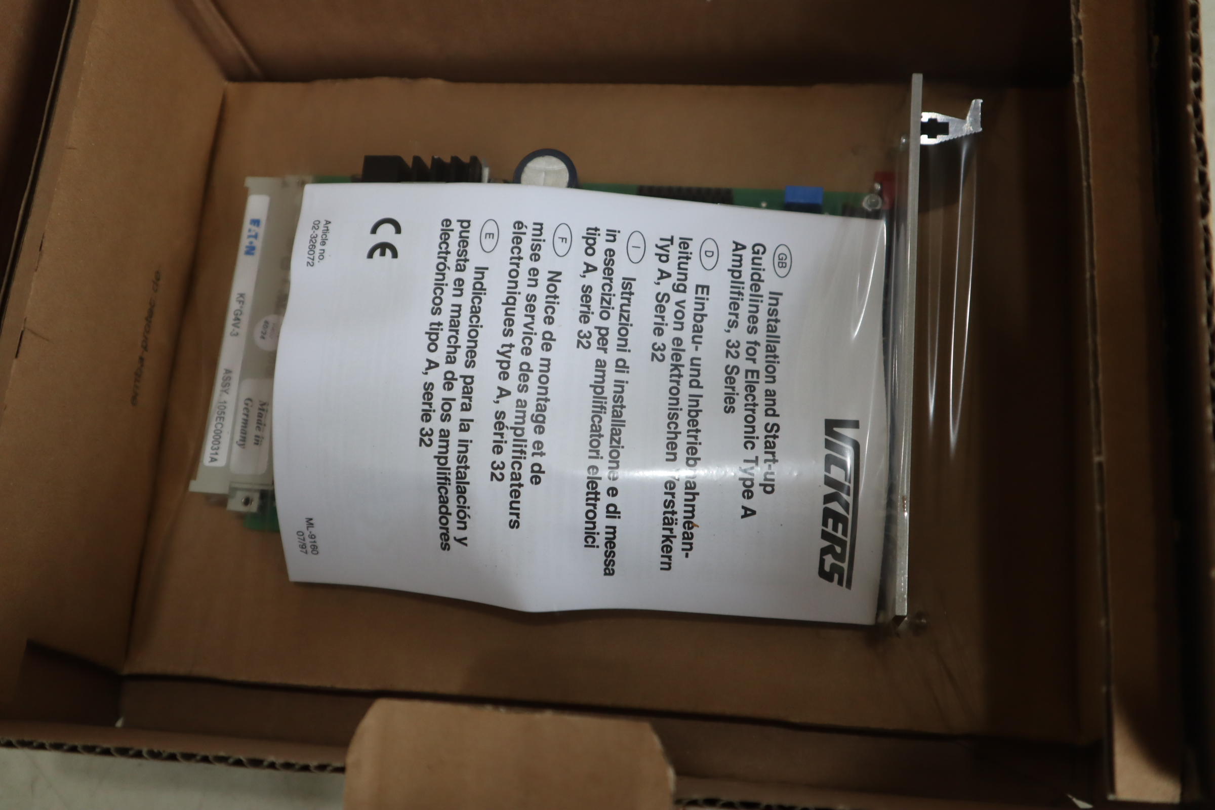 EEA-PAM-533-A-33 105EC00031A 威格士VICKERS伊顿EATON放大器