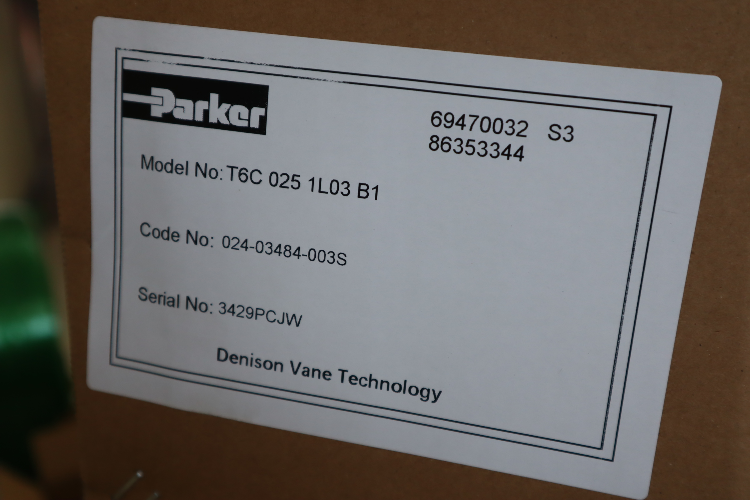 T6C 025 1L03 B1 024-03484-003S 派克PARKER丹尼逊DENISON叶片泵