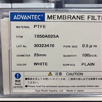 T050A025A东洋ADVANTEC孔径0.5um直径25mm疏水性PTFE膜 