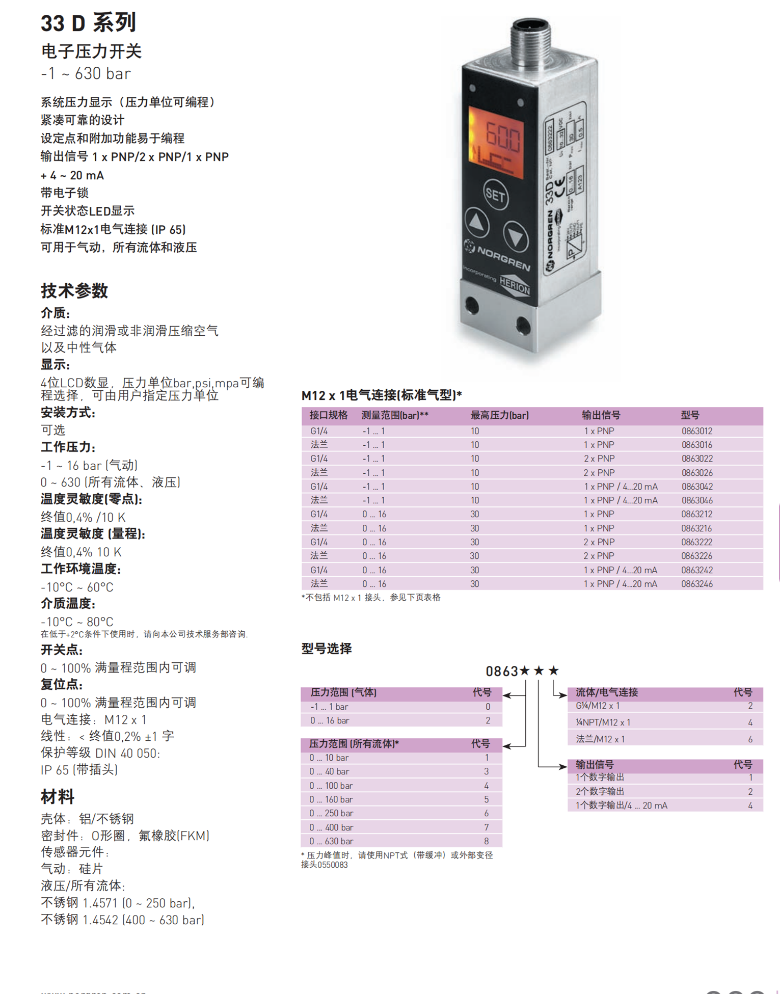 NORGREN接近传感器M/40/C/2