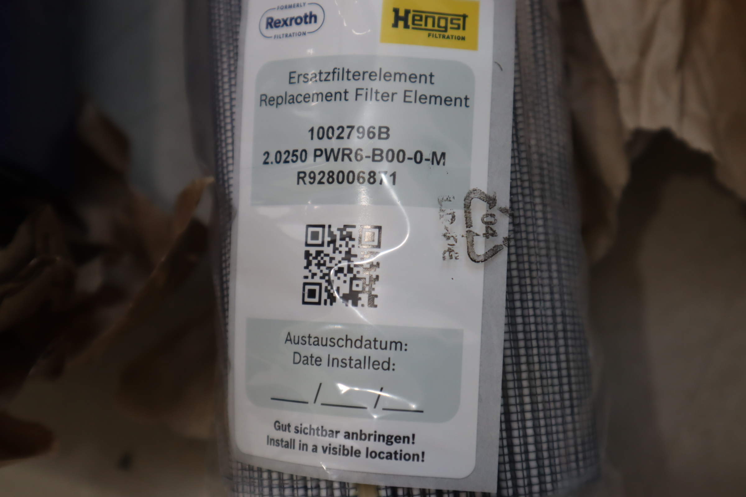 1002796B R928006871 2.0250 PWR6-B00-0-M 汉格斯特HENGST滤芯