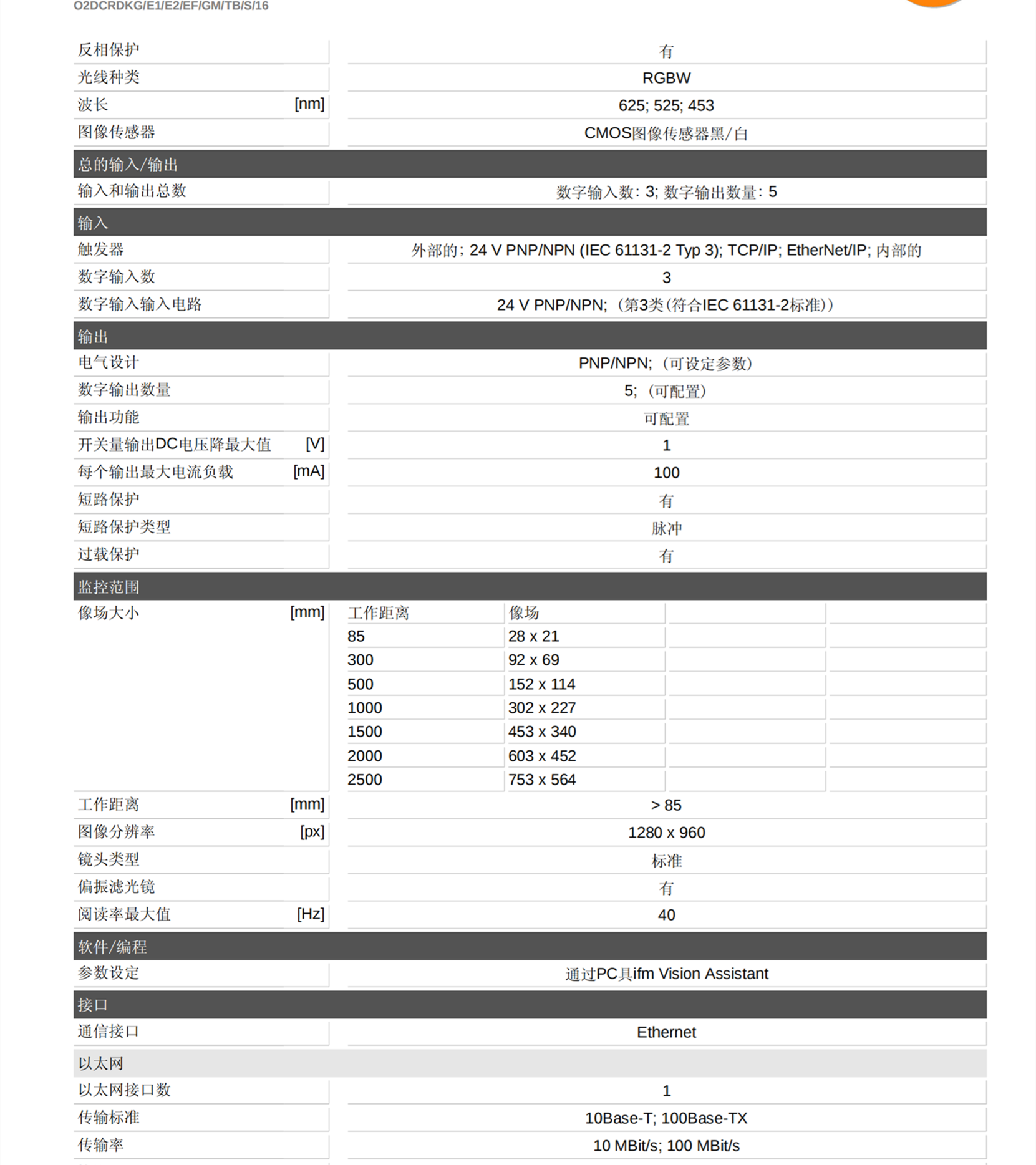 德国 IFM电容式接近开关产品特征KF5002