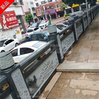 惠安石雕/寺院石雕栏杆安装效果  