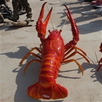 Fiberglass illuminated crayfish sculpture, welcoming crayfish sculpture at the restaurant entrance