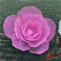 Stainless steel hollow flower petal sculpture hollow flower stainless steel sculpture processing