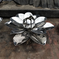 Stainless steel lotus sculpture manufacturer customized mirror stainless steel lotus sculpture