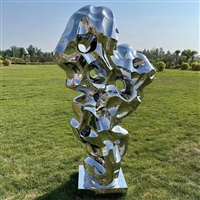 Stainless steel the Taihu Lake stone sculpture Abstract rockery stone stainless steel sculpture