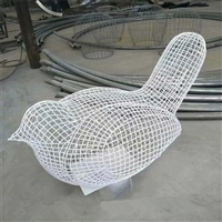 Stainless steel wire woven hollow bird sculpture, iron art hollow sculpture customization