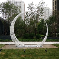 Stainless steel moon sculpture with hollowed out weaving, moon stainless steel sculpture