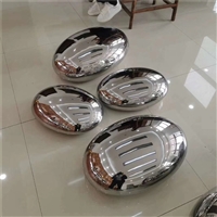 Stainless steel mirror pebble sculpture, stainless steel oval ball